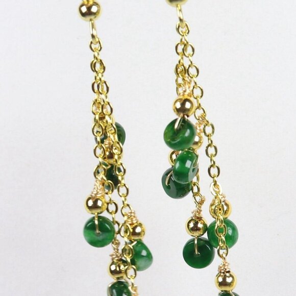 Certified fashion natural Jade jadeite pendant earrings 925 silver 97381H - Picture 4 of 7